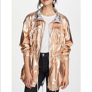 BlankNYC Denim Reversible Metallic Windbreaker